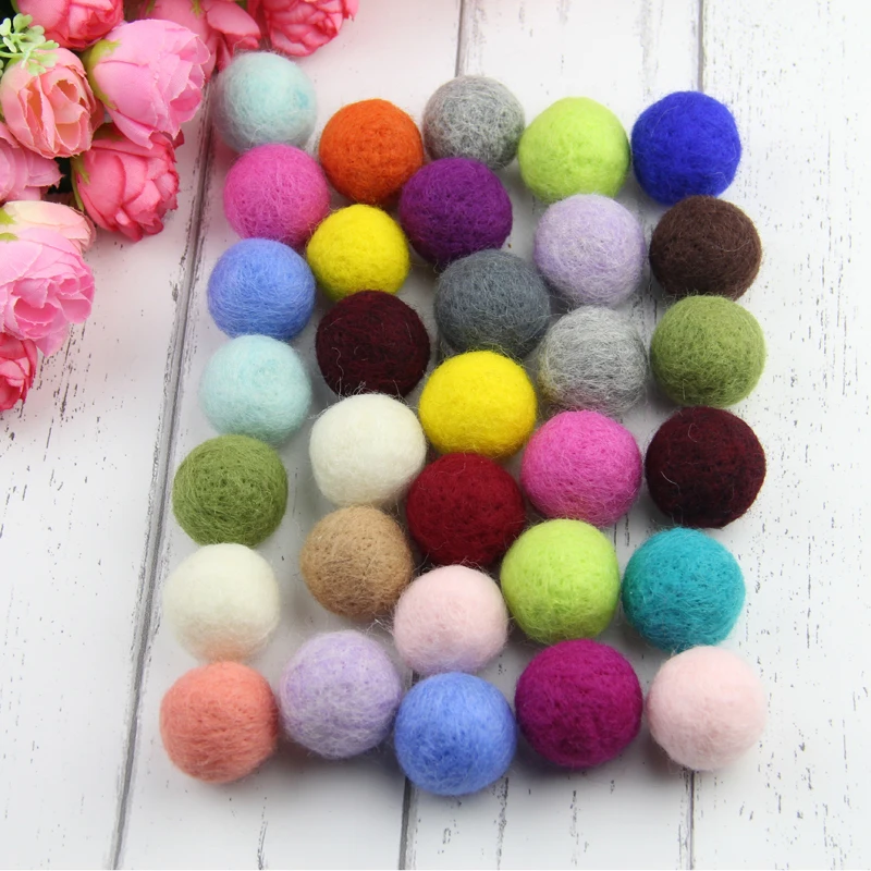 Wool Felt Balls Big Large Ball 50mm 5cm Christmas Round Felt Balls 2pcs 100% Felt Balls Christmas Decoration Pom Poms for DIY