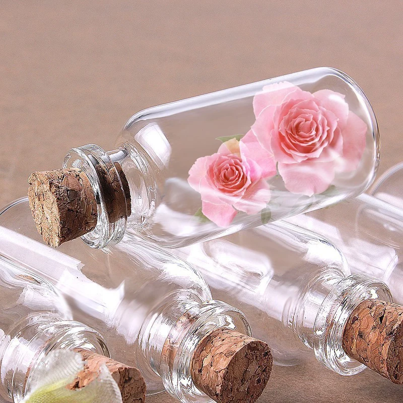 2pcs to 5pcs Glass Jars Cork Stopper Ornaments DIY Containers Cheap Mini Wish Bottles For Holiday Wedding home Decoration Gifts