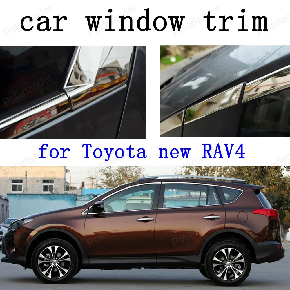 for Toyota new RAV4 Window Trim  Car Exterior Accessories Stainless Steel Decoration Strips car stying