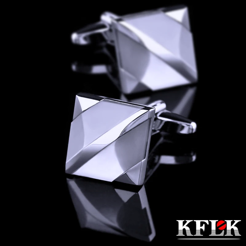 KFLK jewelry fashion brand of shirts cufflinks rose white square cufflinks luxury wedding button male high quality guests