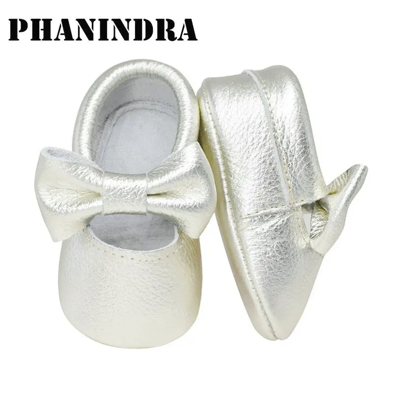 New Baby Casual Shoes Infant Toddler Bowknot  Leather Soft-Sole cow First Walker Newborn Bow Girl Moccasins