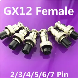 1pc GX12 2/3/4/5/6/7 Pin Female 12mm L122-127 Circular Aviation Socket Plug Wire Panel Connector