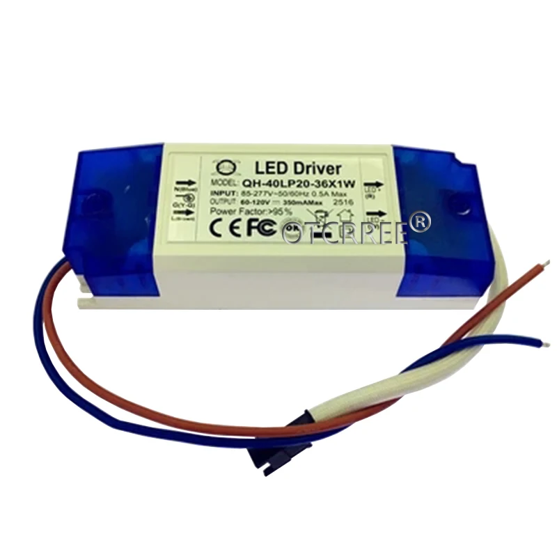 1pcs AC 85-277V 20W 30W 36W LED Driver 20-36x1W 350mA DC60-120V High Power LED Powr Supply For Floodlight