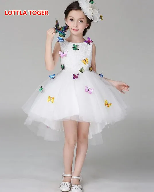 

Kids Infant Girl Flower Butterfly Dress Children Bridesmaid Toddler Elegant Dress Pageant Vestido Infantil Tulle Formal Party Dr