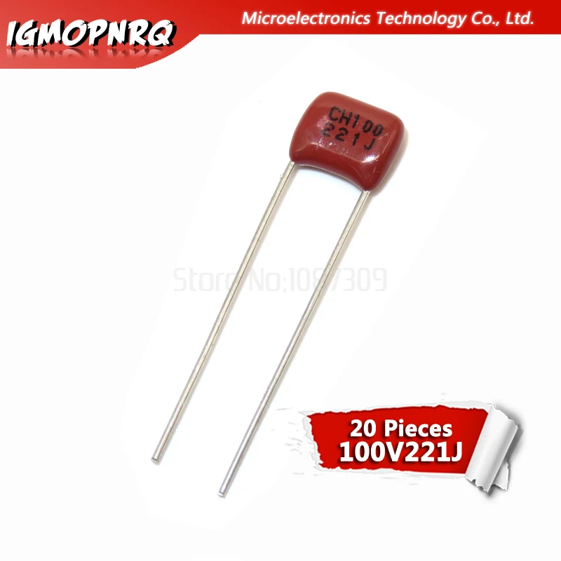 20PCS 100V221J 220PF 5% Pitch 5mm 220P 221 100V igmopnrq CBB Polypropylene film capacitor new