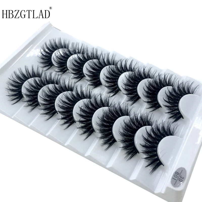 HBZGTLAD 5/8 Pairs 3D Mink Hair False Eyelashes Natural/Thick Long Eye Lashes Wispy Makeup Beauty Extension Tools