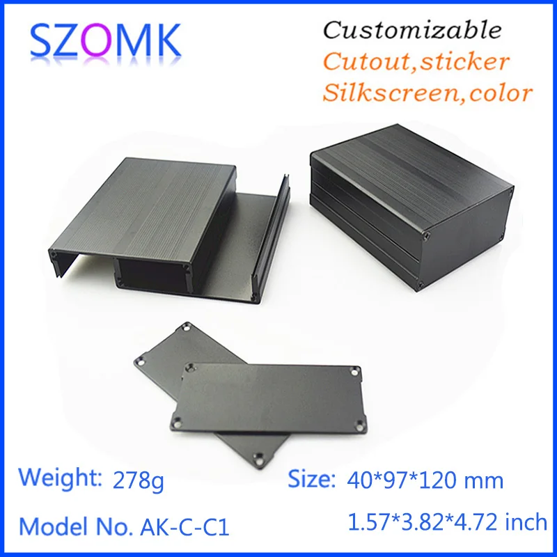 4 Pieces 40*97*120mm top sales aluminum box for electronic project aluminum diy case split body extruded aluminum enclosure