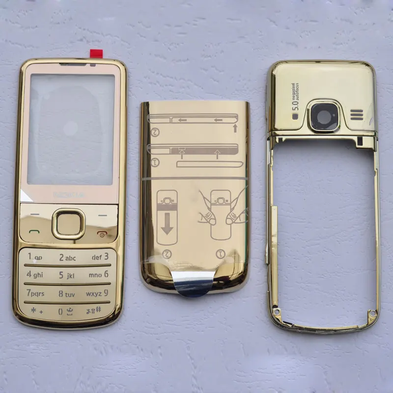 New Metal Full Housing For Nokia 6700 6700C Facing Frame + Middle + Back Cover + English / Russian Keyboard