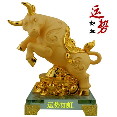 dog of the golden zodiac brings prosperity Taurus ornaments crafts OX Taurus sand ornaments attract money home decoration