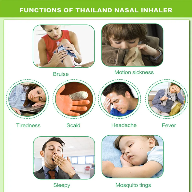 Drop Shipping 3 Pieces Thailand Nasal Inhaler Hot Summer Use Prevent Sunstroke Anti-influenza Relieve Motion Sickness,Dizziness