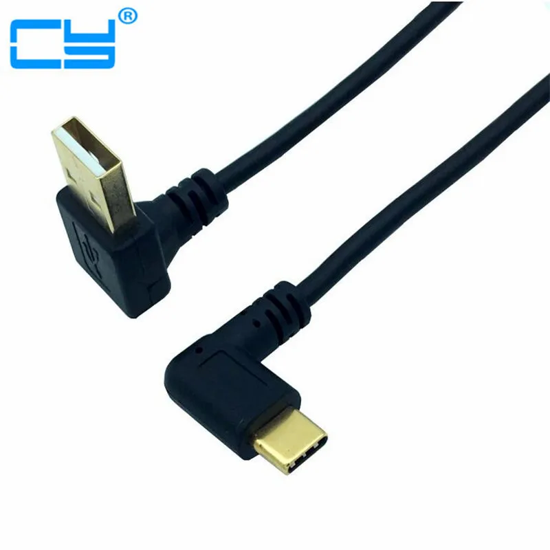موصل USB بزاوية 2.0 (من النوع A) ، ذكر إلى USB3.1 (من النوع C) ، ذكر ، الزاوية اليمنى واليسرى ، مزامنة بيانات USB وشحن