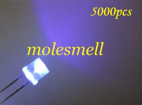 

5000pcs 5mm flat top purple uv led water clear purple led big/wide angle uv led 5mm flat head purple/uv light lamp