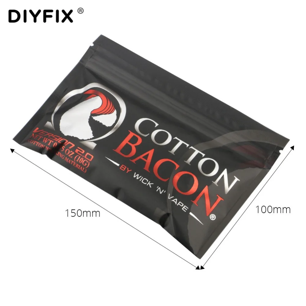 DIYFIX Bacon Cotton Organic Cotton Wick for Electronic Cigarette Rebuildable RDA RBA DIY Atomizer Vapor Cotton Heating Coil Wire