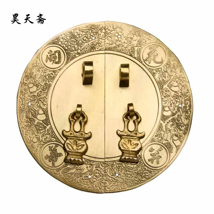 

[Haotian vegetarian] antique Ming and Qing furniture copper fittings / flowers Bingdi / cabinet handle HTB-044