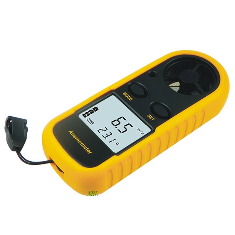 Digital Anemometer LCD Air Wind Speed Gauge Anemometer Thermometer 0-30m/s Wind Speed -10~45C Temperature Meter With Backlit