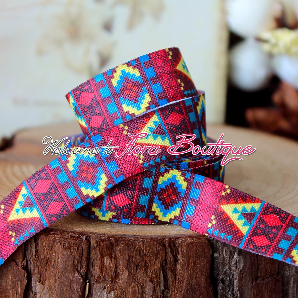 FLRA ElasticPopular aztec heat transfer printing elastic hair tie