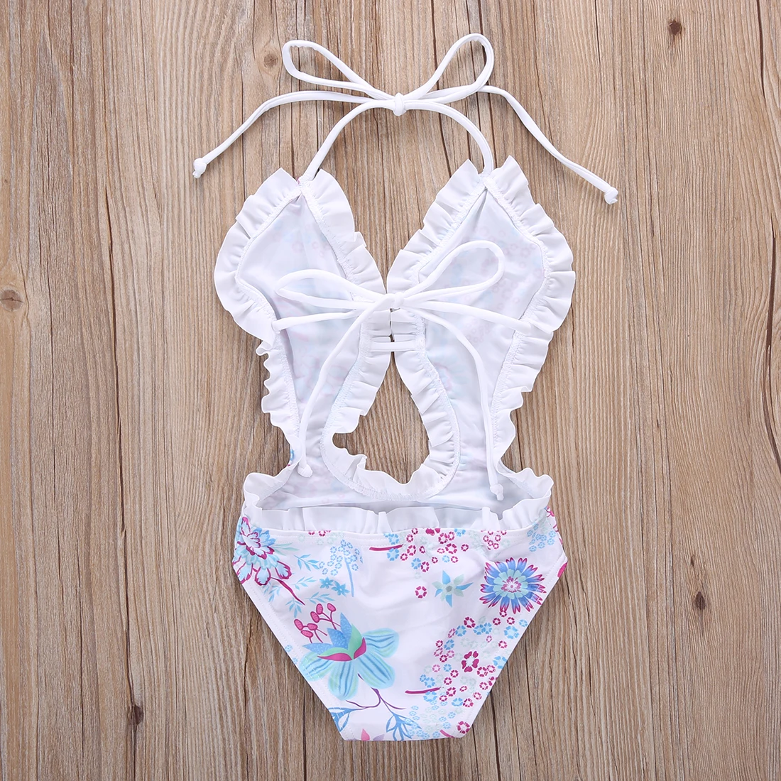 1-6Y Cute Baby Girls One Piece Swimsuit Bikinis Floral Split Tankini Swimwear Bathing Suit Swimming Clothes Girls Rompers