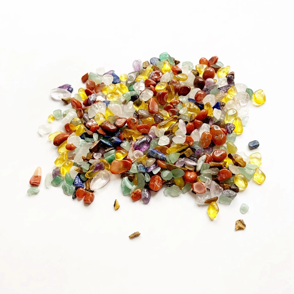 Natural Chakra Stones-Reiki Healing Crystal Jewelry Making DIY Accessories Tumbled Stones Bulk Crystals Beads No Hole 40g