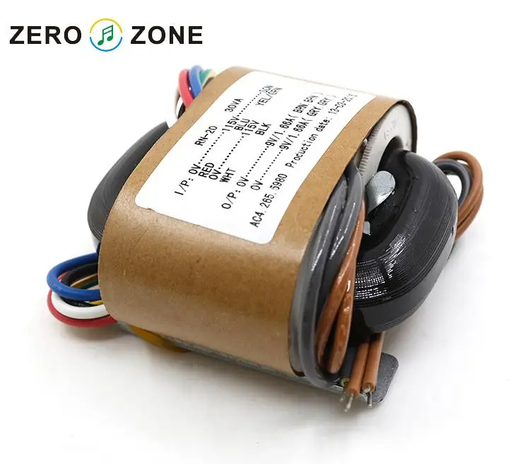 30W (115V-230V) Dual 9V / 30W R-type transformers