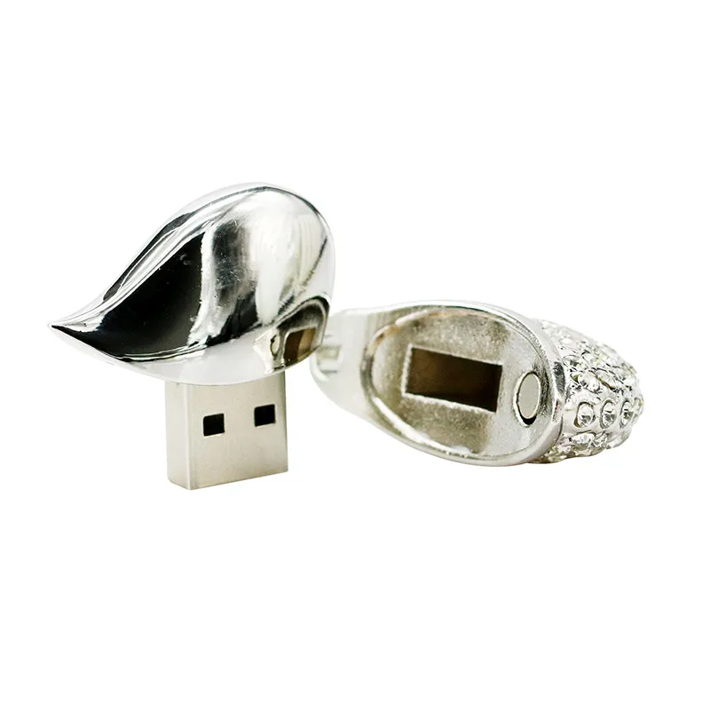 Loving Heart Crystal Necklace Usb 2.0 Usb Flash Drives Thumb Pendrive U Disk 4GB 8GB 16GB 32GB Usb Creative Memory Stick Storage