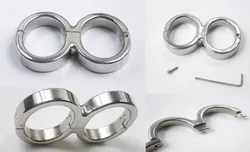 Latest Male Female Stainless Steel 8 Form Fixed Oval Shaped Wrist Restraint Handcuffs Manacle Adult BDSM Bondage Sex Toy 28