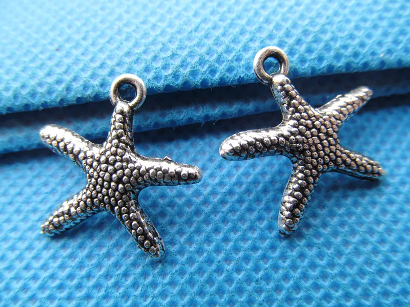 20pcs 19mmx19mm Antique Silver tone/Antique Bronze Starfish Pendant Charm/Finding,for Bracelet,DIY Jewellry Accessory