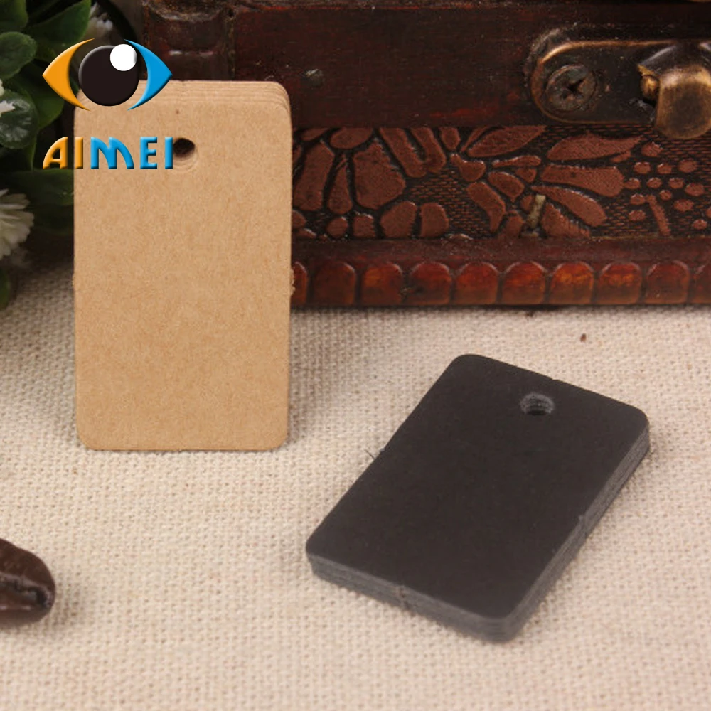 3.3 * 2 Cm Kraft Paper Labels Rectangle Blank Hang Tags Small Blessing Bookmarks For Handmade Gift Swing Tags Price List