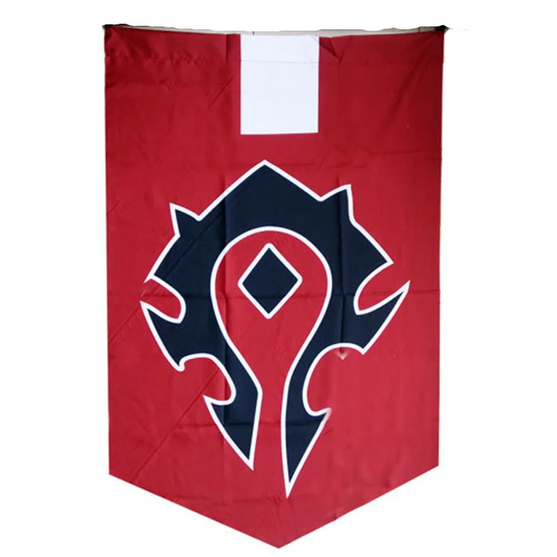 Movie Warcraft WOW World of Warcr Alliance Horde Banner Embroidery Flag Dacron Cosplay Accessory