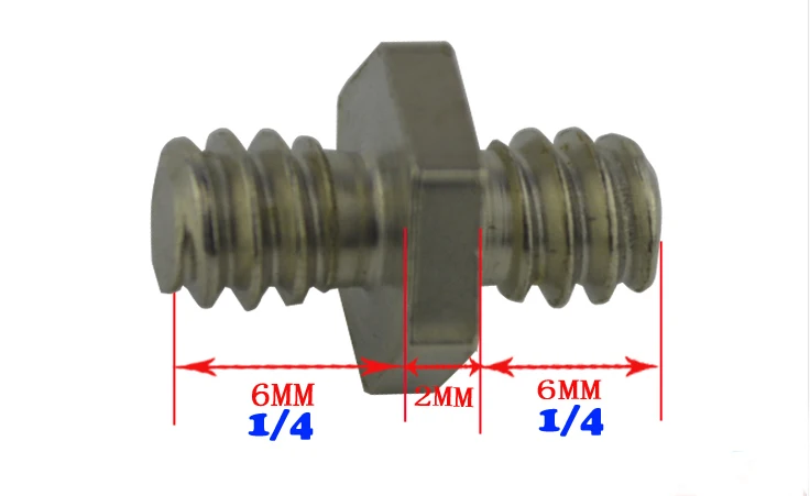 LL1486 серебристый винт для штатива-монопода из нержавеющей стали 1/4 до 1/4 дюйма