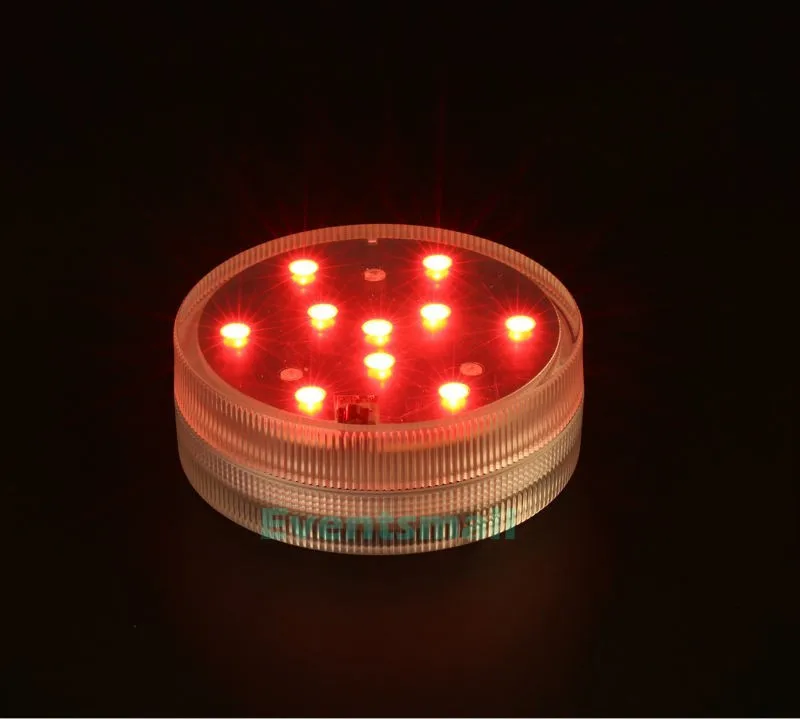 1Pc * 10 Leds 2.8Inch Ronde Aaa Rgb Battery Operated Submersible Floralyte Led Light Base Voor Wedding Party decoratie