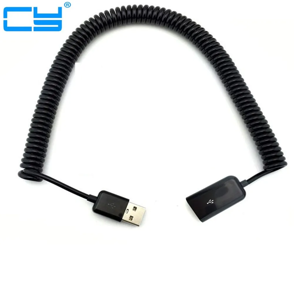 

3M/10FT elbow Spring Coiled USB 2.0 Male to Female Data Sync Charger Extension Cable