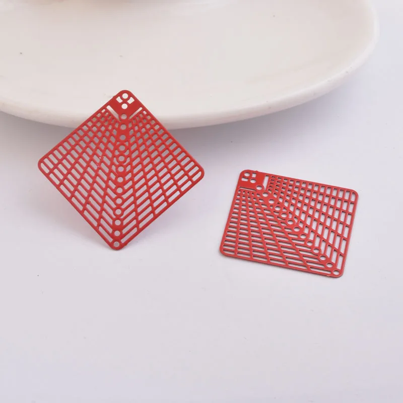 50 Stück AB1247 37*37mm Quadratische Anhänger Ohrring-Zubehör für Damen Bijoux Geometrisch – Detail 14