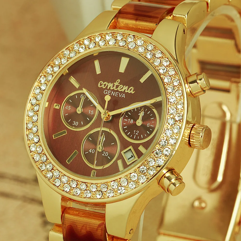 CONTENA Women's Watches Top Brand Luxury Rhinestone Watch Women Watches Calendar Ladies Watch Clock reloj mujer relogio feminino