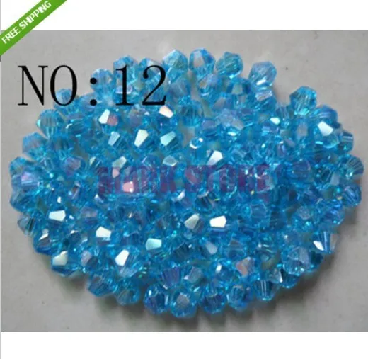 

Free Shipping 1200Pcs Bicone Faceted Glass Crystal Spacer Beads Charms 4mm Sky Blue AB Plated For Jewelry Making Craft DIY