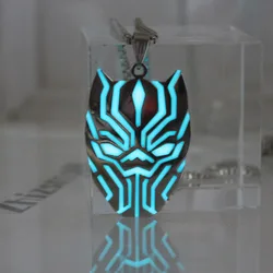 Stainless steel Necklace GLOW in the DARK T'Challa handmade pendant necklaces Fashion Men Women Gift Movie Jewelry Accessories