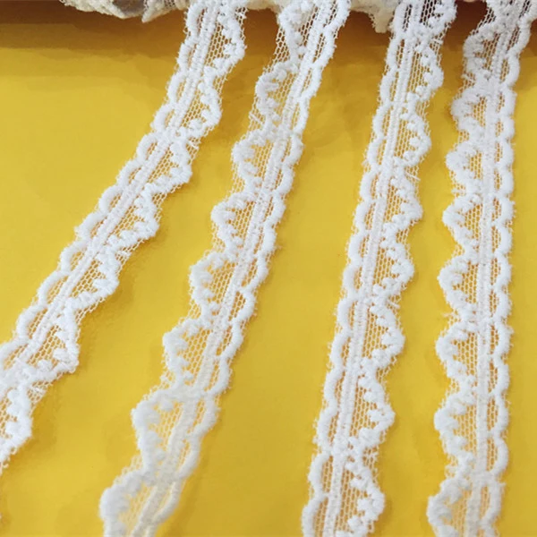 

20 yards width 1.4cm 0.55" white mesh embroidery lace trim ribbon fabric for clothes dress skirt 1015996L4K684