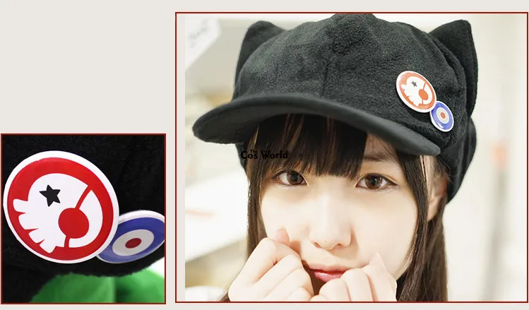 EVA Shikinami Asuka Rangure Cat Ear Polar Fleece Hat Peak Baseball Cap Anime Cosplay Accessories