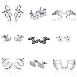 Luxury Men Cufflinks High Quality Music Note Black Beard Glasses Hexagonal Star Square Men's Shirts Suits Cuff Links Gift
