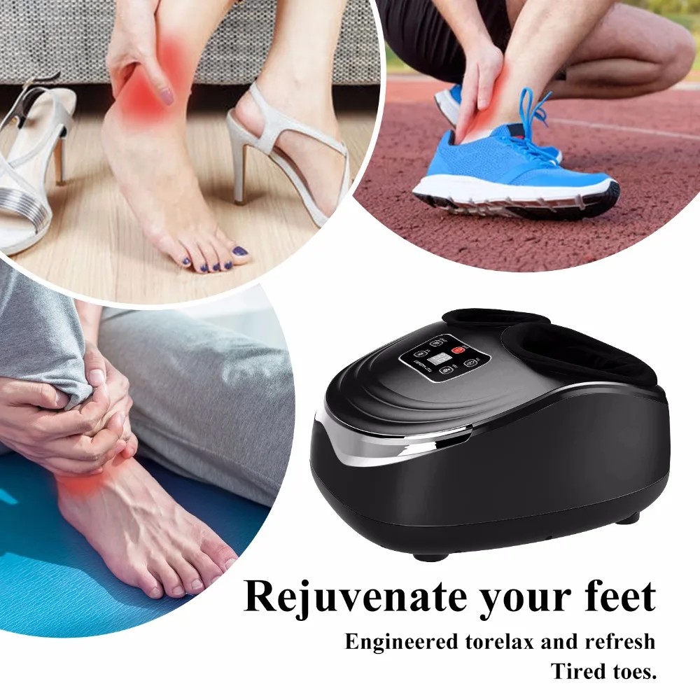 JinKaiRui Electric Vibrator Foot Massager Shiatsu Kneading Vibrator Massage Machine Infrared Heating Relax Health Care Device