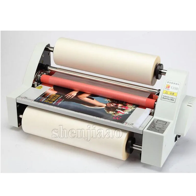 V350 film roll laminator A3 size Four Rollers Hot Roll Laminating Machine electronic temperature control single 220v 1pc