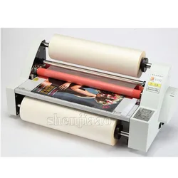 V350 film roll laminator A3 size Four Rollers Hot Roll Laminating Machine electronic temperature control single 220v 1pc