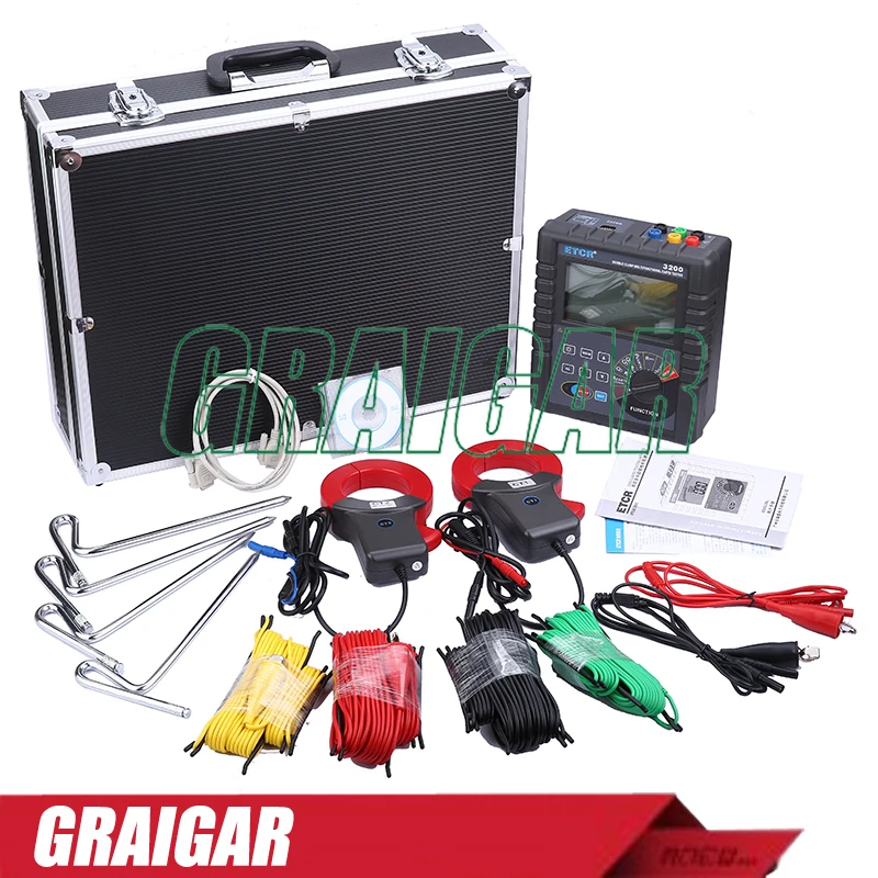 ETCR3200 Double Clamp Grounding ความต้านทานเครื่องทดสอบอัตโนมัติ Shift