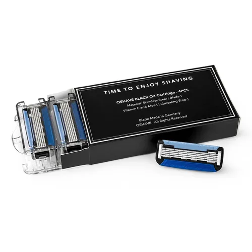 Imagen 2 del producto Qshave Black Spider Man Maquinilla de afeitar manual USA Blade X5 Blade it con recortadora, 4 y 8 y 16 cartuchos a elegir