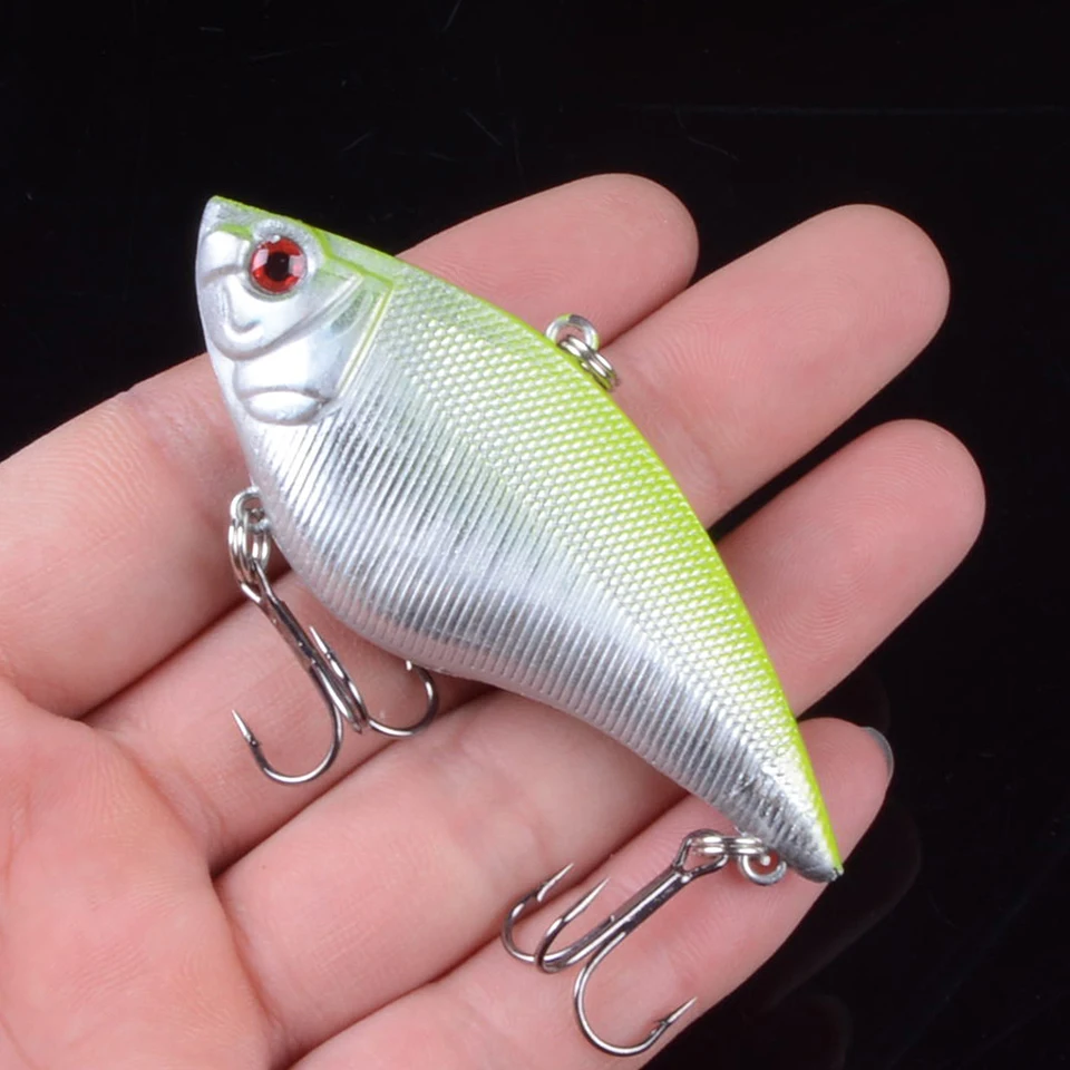1pcs 7.5cm 15.5g Fishing Lures Lifelike VIB bait Artificial Make Crankbait Hard Baits 3D Eyes 5 colors Available Fishing Tackle