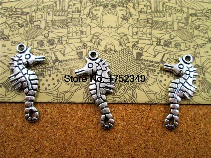 5pcs Antique silver sea horse charms,sea horse pendant 20x38mm