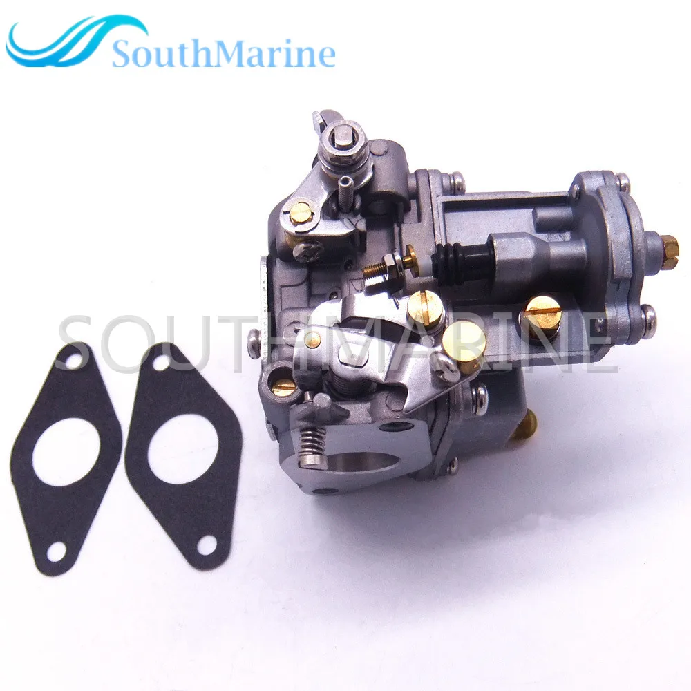 Boat Engine 66M-14301-12 Carburetor Assy and 66M-13646-00 Gaskets (2 pcs) for Yamaha 4-stroke 15hp F15 Electric Start Outboard