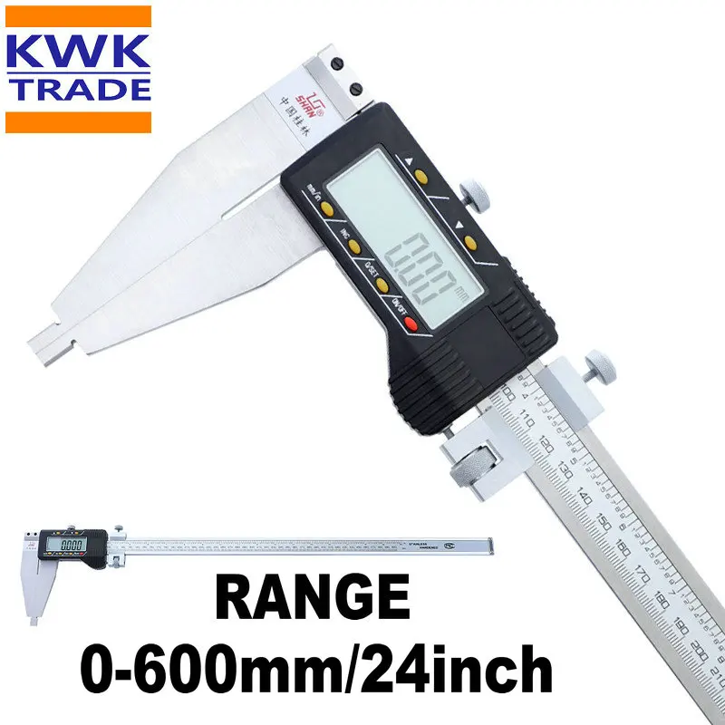 Digital Caliper 600mm 24inch  Long Range Metric Inch Gauge 0-600mm Vernier Calipers Stainless Steel Micrometer Measuring Tools