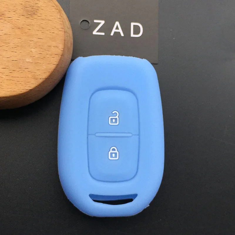 ZAD Silicone rubber car key cover case shell set for Renault Duster dacia scenic master megane 2 button remote key cover