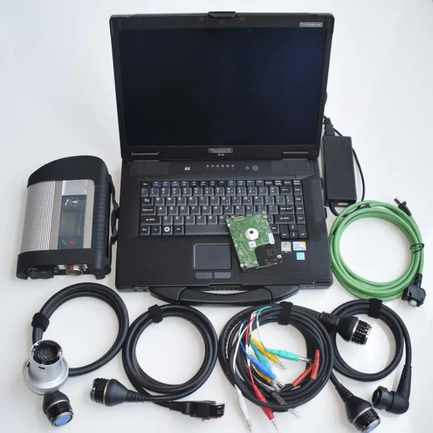 Mb Sd Connect  Ccompact 4 Star Diagnosis C4 with Laptop Toughbook CF-52  4g Software Hdd 320gb 09/2023 Full Set for 12v 24v