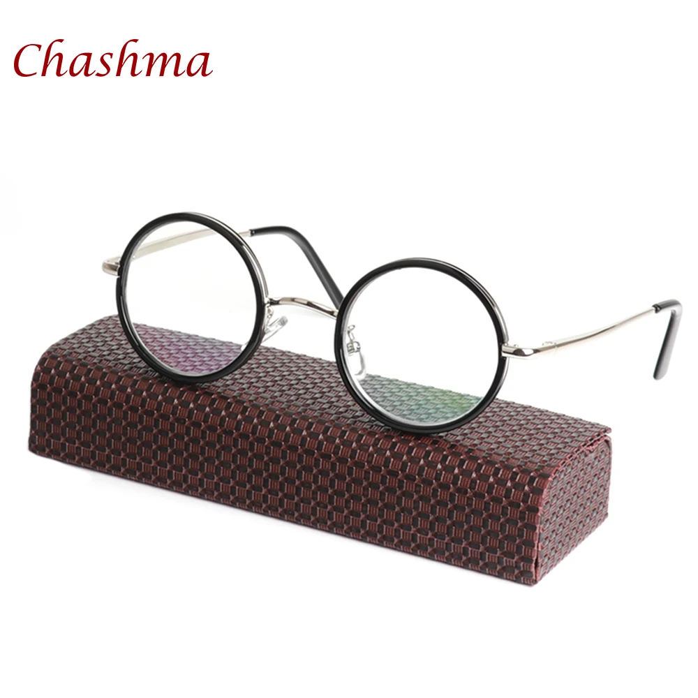 

Мужские и женские очки для чтения Chashma, винтажные круглые металлические очки для чтения в стиле ретро, черные антибликовые очки